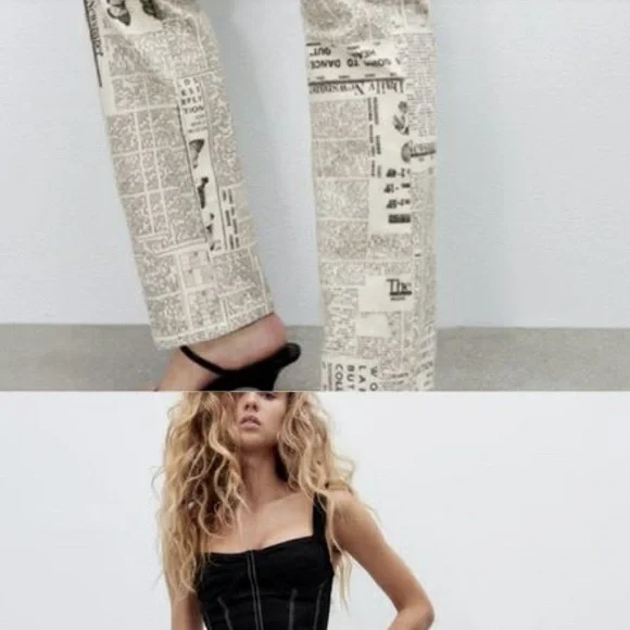 Zara White Newspaper Jeans - Picture 3 of 8